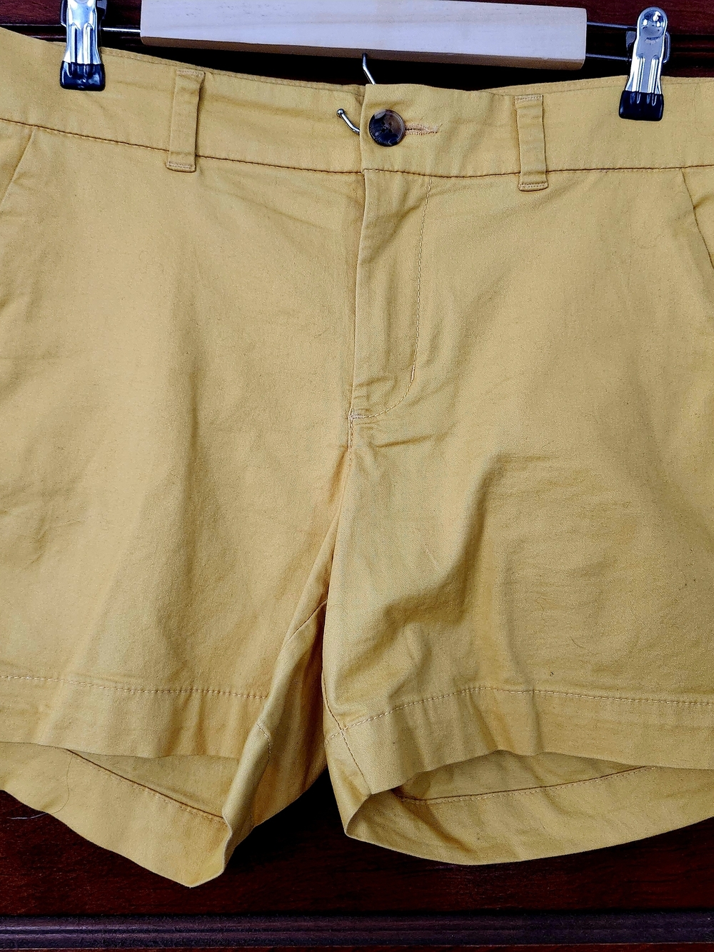 Old Navy Women's Yellow Cotton Blend Shorts